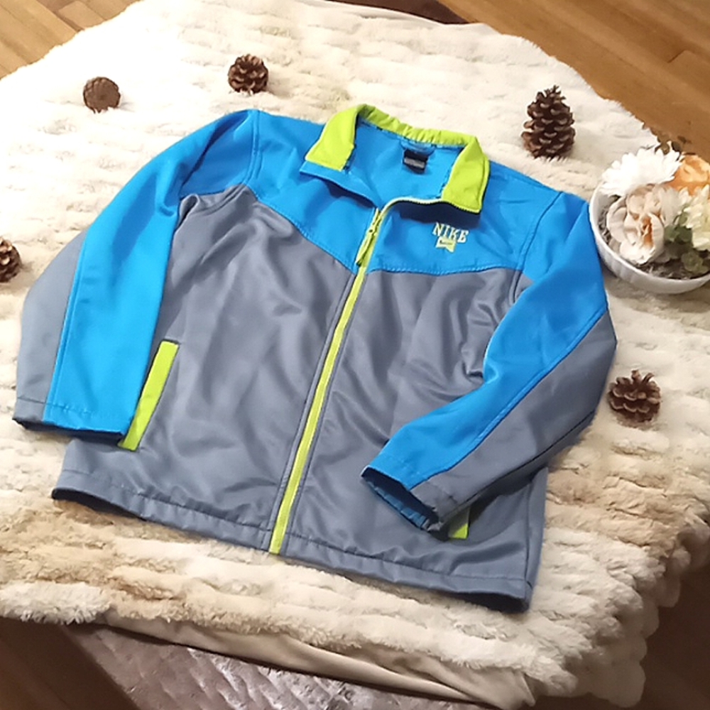 Nike Blue and Gray Active Wear Zip Up  Fleece Lined Jacket,Size L